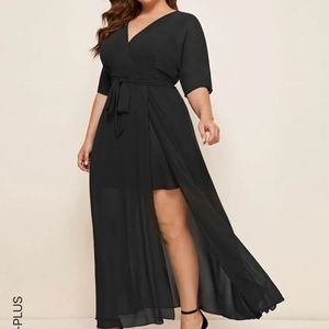 Black sheer overlay dress size 2X